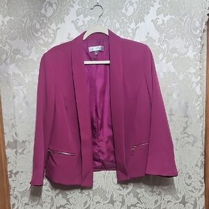 Kasper Plum Blazer Modern Open-Front Design